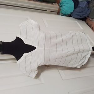 White stripped blouse with green and white Gap XS